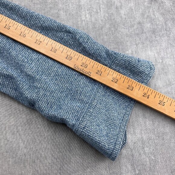 Duluth Shirt Men Medium Blue Heathered Knit Soft Slim Fit Button Down Cotton VTG - Picture 6 of 10